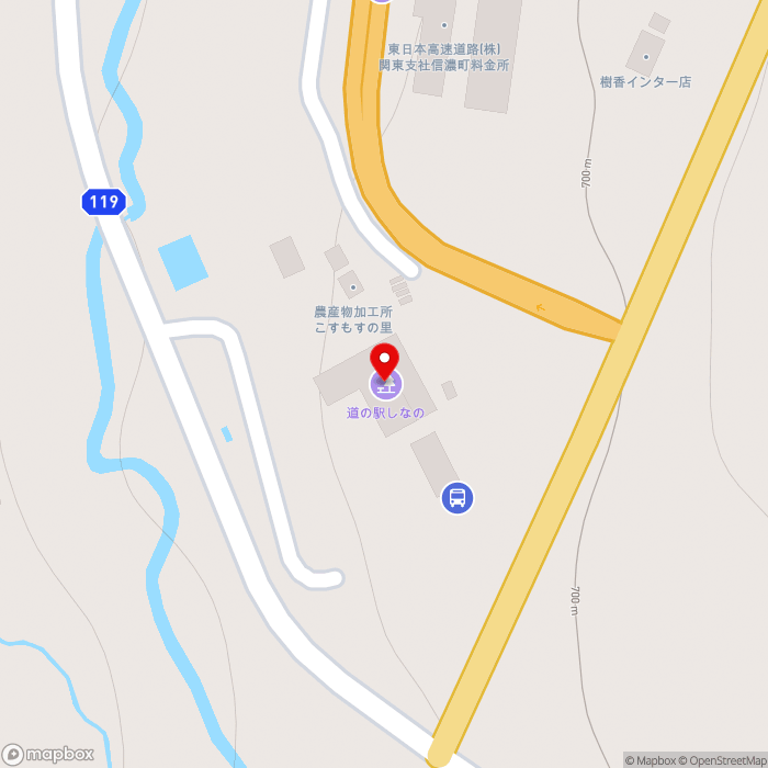 道の駅しなのの地図（zoom17）長野県上水内郡信濃町柏原