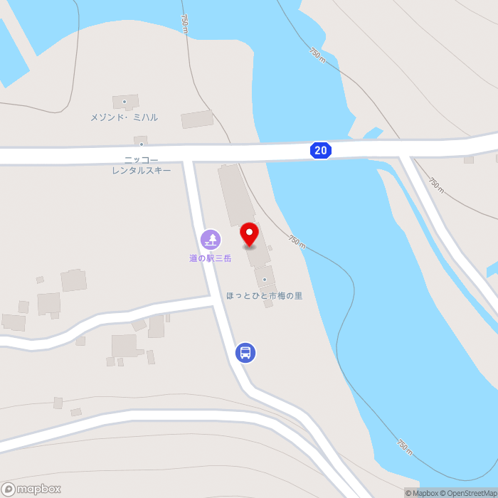 道の駅三岳の地図（zoom17）長野県木曽郡木曽町三岳10491-9