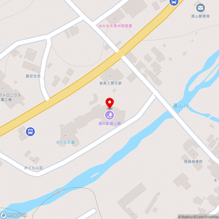 道の駅遠山郷の地図（zoom17）長野県飯田市南信濃和田456