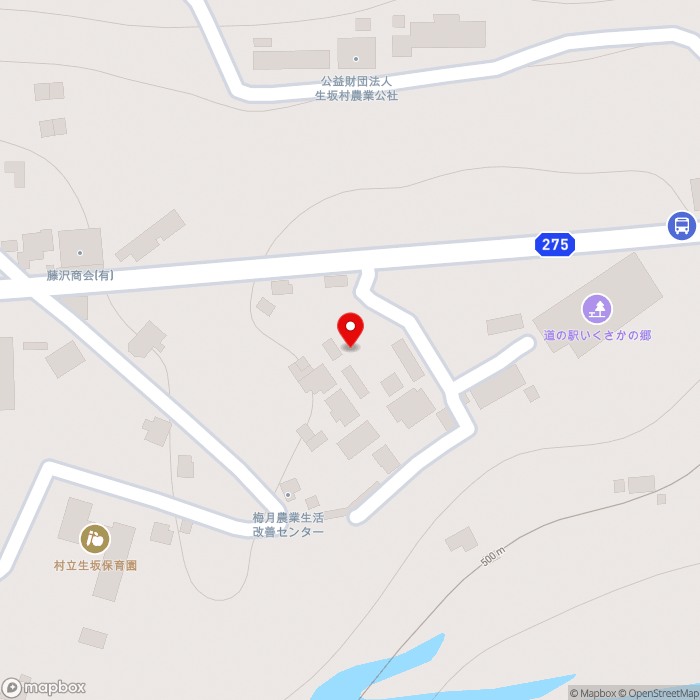 道の駅いくさかの郷の地図（zoom17）長野県東筑摩郡生坂村5204番地1