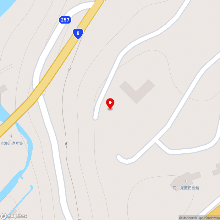 道の駅風の丘米山の地図（zoom17）新潟県柏崎市大字青海川175-1