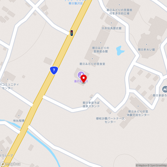 道の駅朝日の地図（zoom17）新潟県村上市猿沢1215