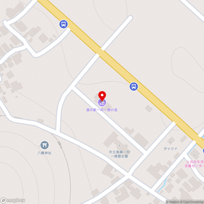 道の駅一向一揆の里の地図（zoom17）石川県白山市出合町甲34