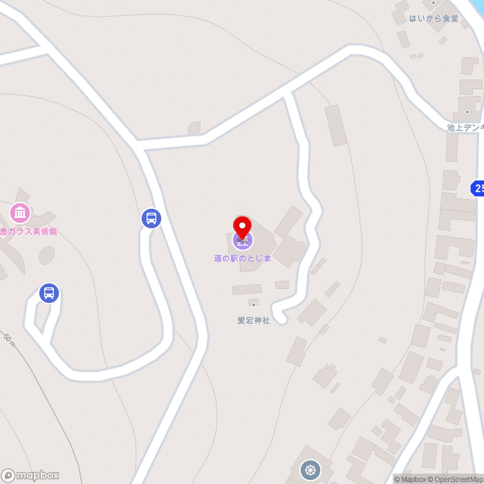 道の駅のとじまの地図（zoom17）石川県七尾市能登島向田町122部14