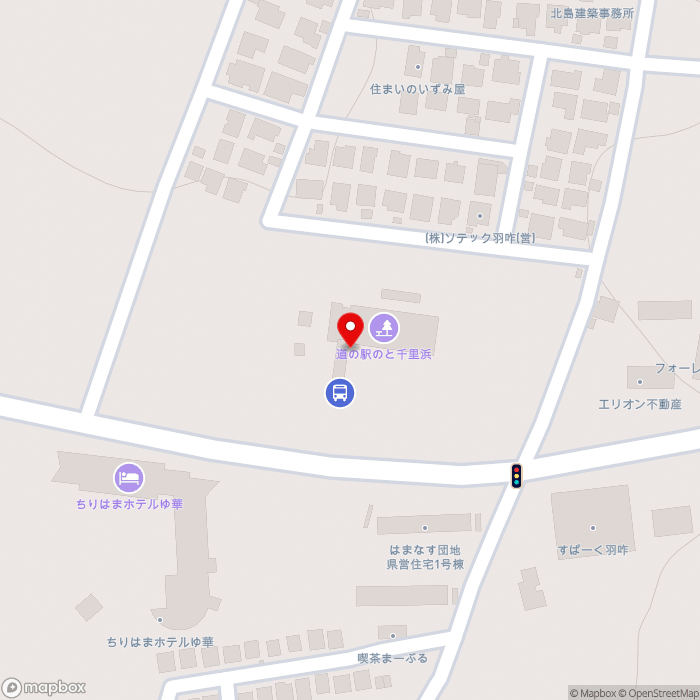 道の駅のと千里浜の地図（zoom17）石川県羽咋市千里浜町タ1-62