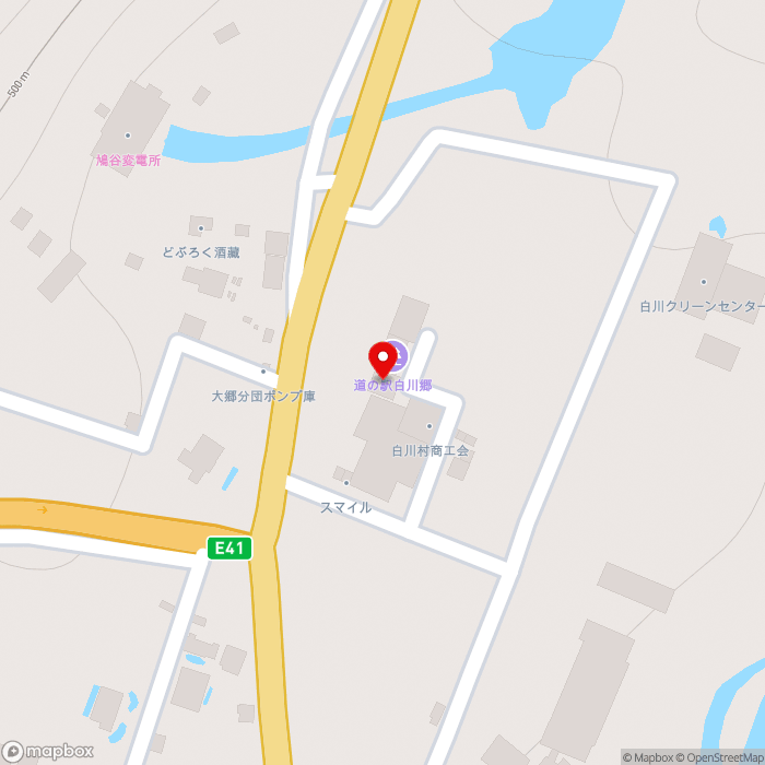 道の駅白川郷の地図（zoom17）岐阜県大野郡白川村飯島