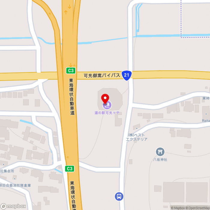 道の駅可児ッテ「ＣＡＮＩＴＴＥ」の地図（zoom17）岐阜県可児市柿田416番地１