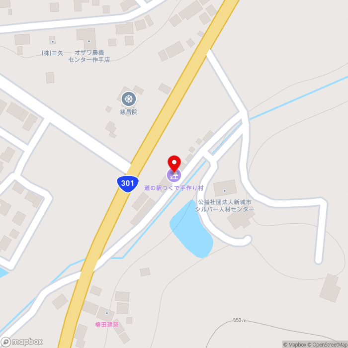 道の駅つくで手作り村の地図（zoom17）愛知県新城市作手清岳字ナガラミ10-2
