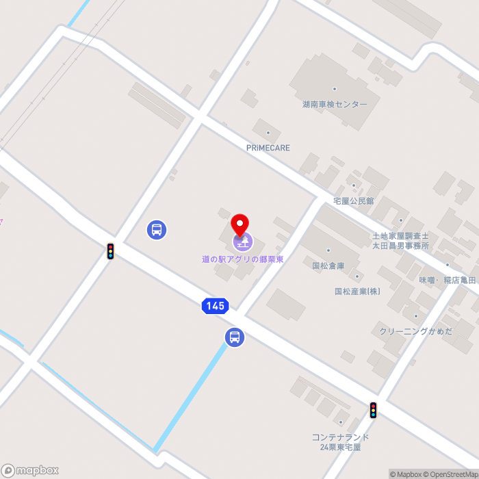道の駅アグリの郷栗東の地図（zoom17）滋賀県栗東市出庭961-1