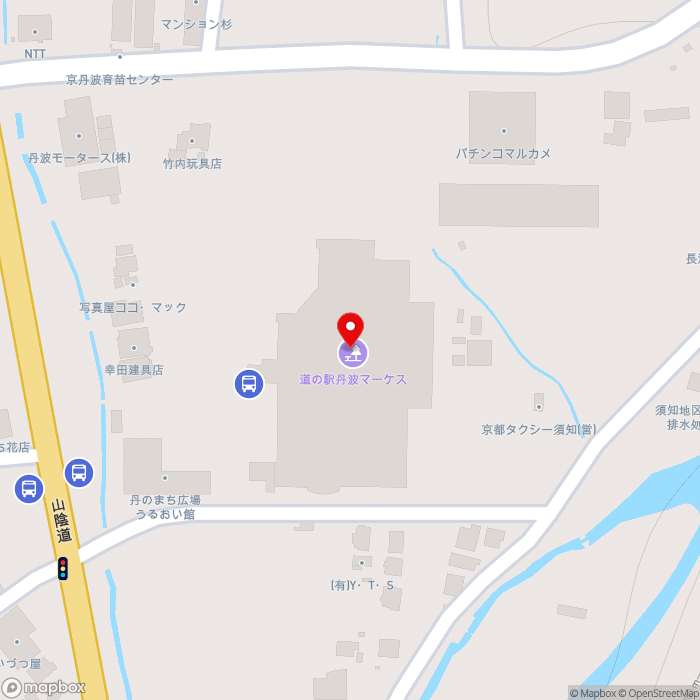 道の駅丹波マーケスの地図（zoom17）京都府船井郡京丹波町須知色紙田3-5