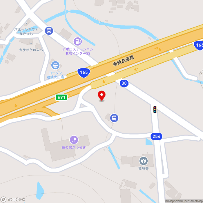 道の駅かつらぎの地図（zoom17）奈良県葛城市太田1257