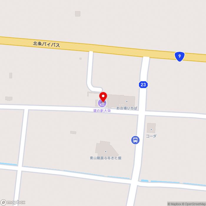 道の駅大栄の地図（zoom17）鳥取県東伯郡北栄町由良宿1458-10