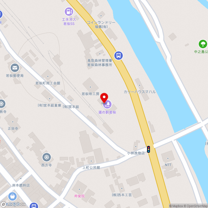 道の駅若桜の地図（zoom17）鳥取県八頭郡若桜町若桜983-2