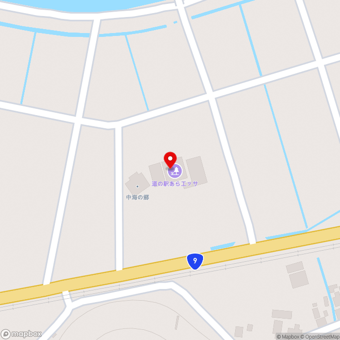 道の駅あらエッサの地図（zoom17）島根県安来市中海町118番地1