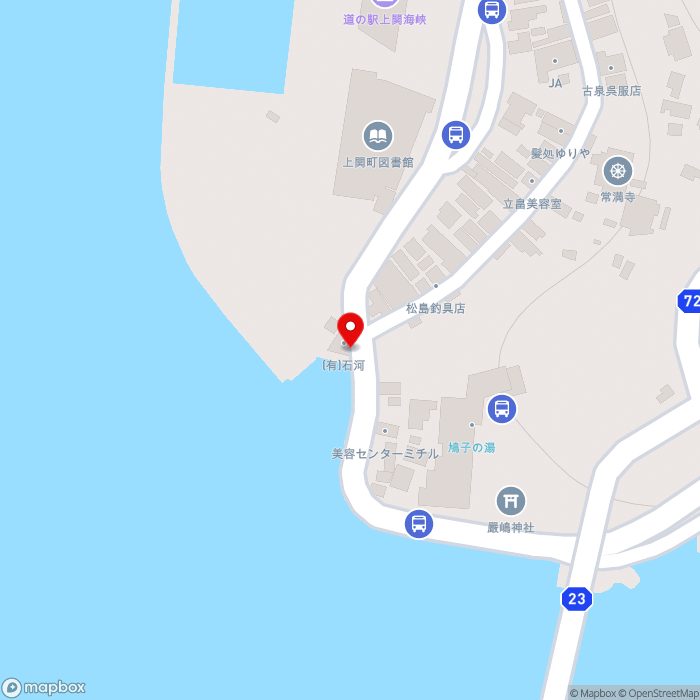道の駅上関海峡の地図（zoom17）山口県熊毛郡上関町大字室津904番地15