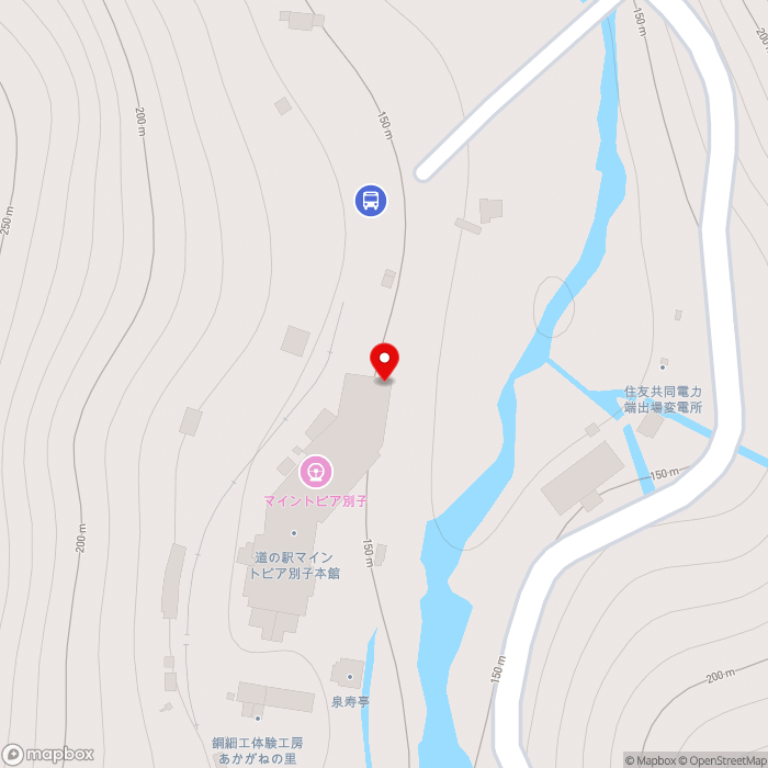 道の駅マイントピア別子の地図（zoom17）愛媛県新居浜市立川町707-3