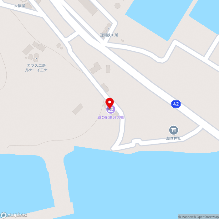 道の駅生月大橋の地図（zoom17）長崎県平戸市生月町南免4375-1