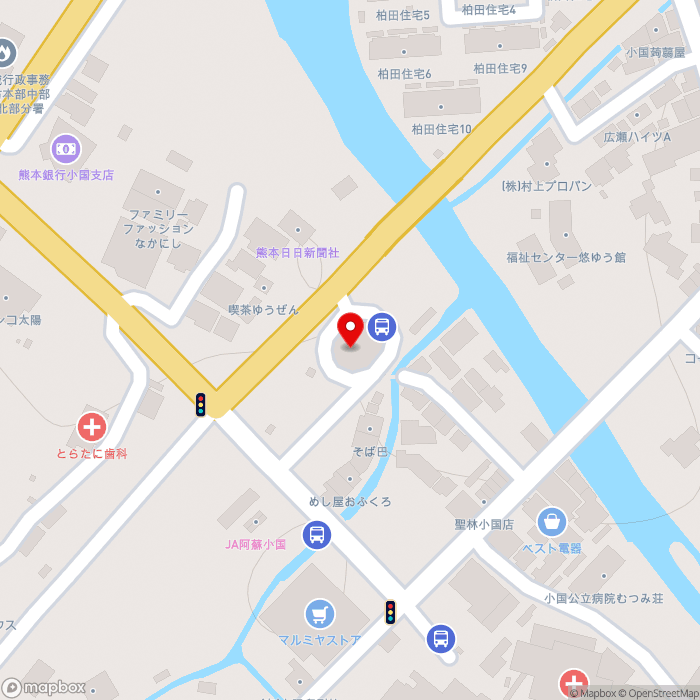 道の駅小国の地図（zoom17）熊本県阿蘇郡小国町宮原1754-17