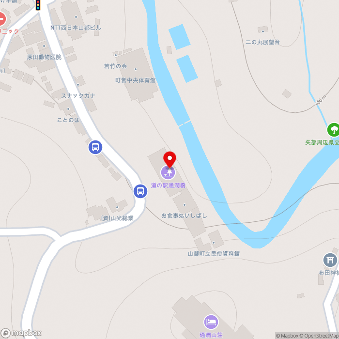 道の駅通潤橋の地図（zoom17）熊本県上益城郡山都町下市184-1