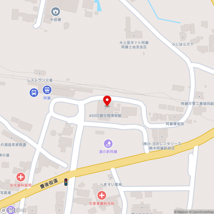道の駅阿蘇の地図（zoom17）熊本県阿蘇市黒川1440-1