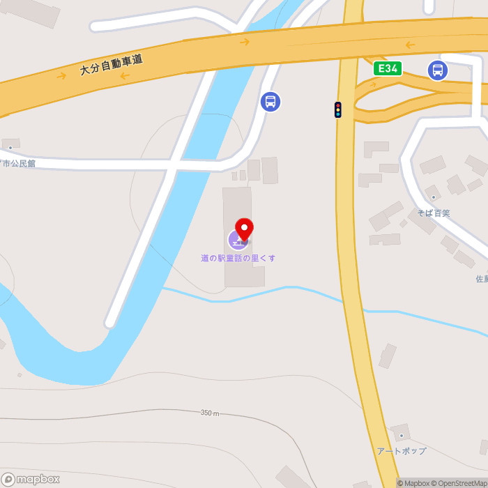 道の駅童話の里　くすの地図（zoom17）大分県玖珠郡玖珠町大字帆足2121