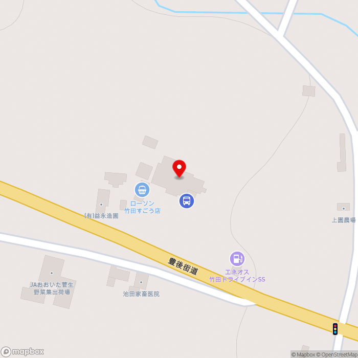 道の駅すごうの地図（zoom17）大分県竹田市大字菅生字塚原989番地1