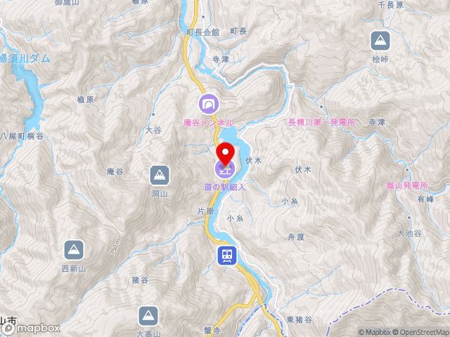 富山県の道の駅細入の地図
