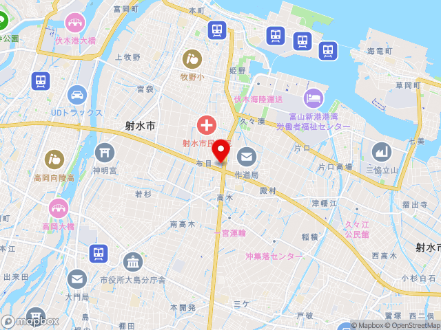 富山県の道の駅 カモンパーク新湊の地図