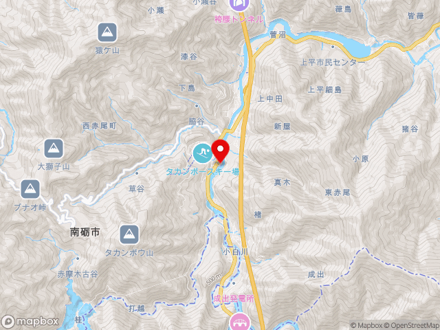 岐阜県の道の駅 上平の地図