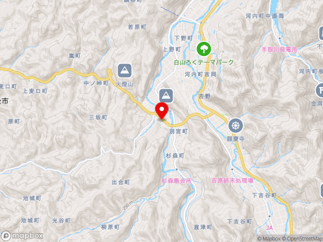 石川県の道の駅 一向一揆の里の地図