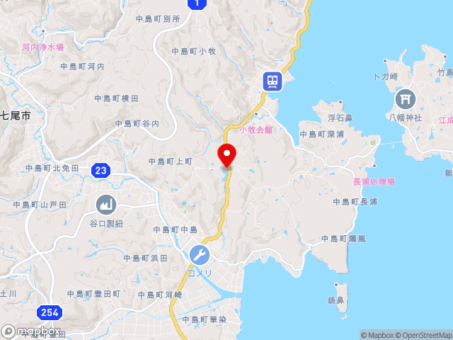 石川県の道の駅なかじまロマン峠の地図