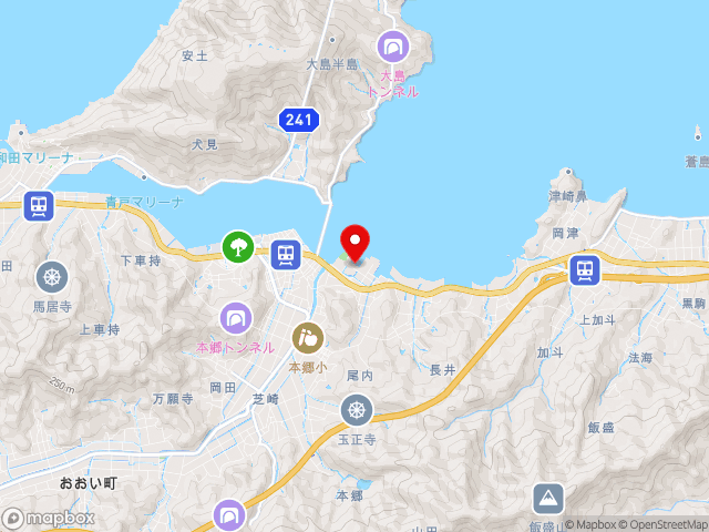 福井県の道の駅 うみんぴあ大飯の地図