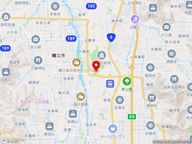 福井県の道の駅 西山公園の地図