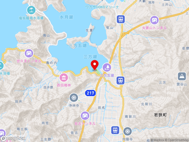 福井県の道の駅三方五湖の地図