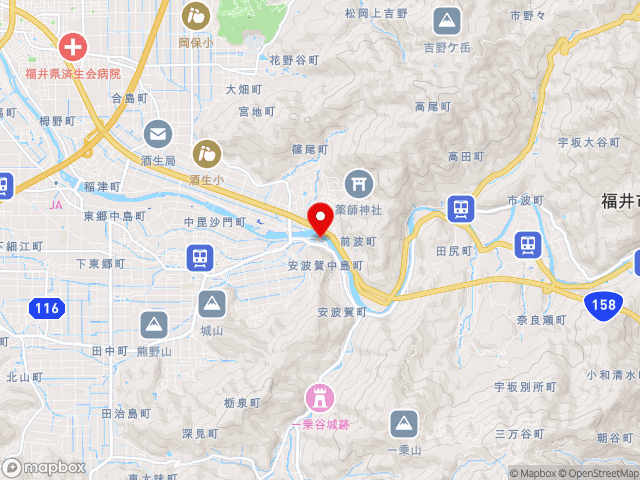 福井県の道の駅 一乗谷あさくら水の駅の地図