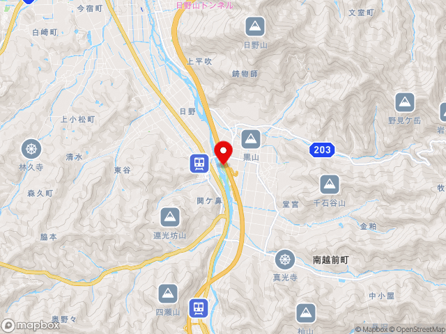 一般県道中小屋武生線沿いの道の駅 南えちぜん山海里の地図
