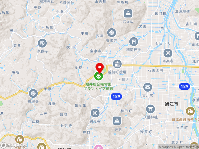 福井県の道の駅 パークイン丹生ヶ丘の地図