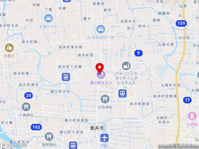 主要地方道福井金津線沿いの道の駅 さかいの地図