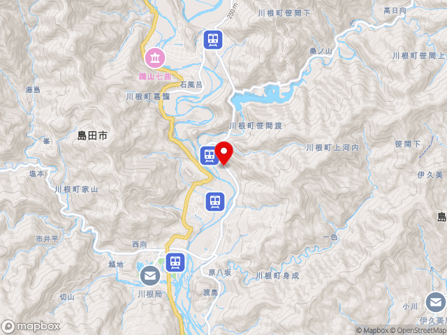 静岡県の道の駅川根温泉の地図