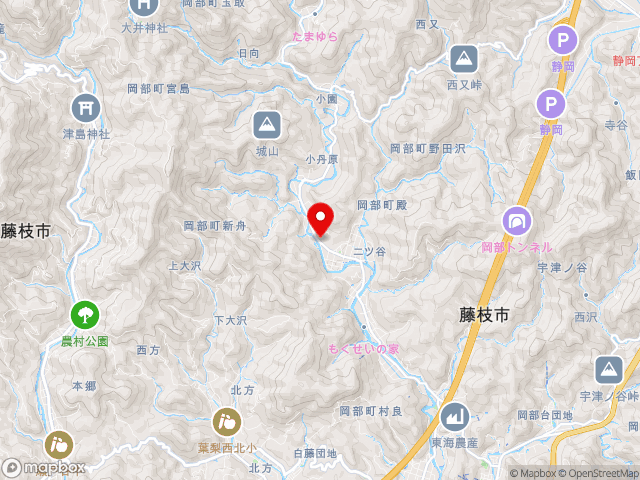 県道静岡朝比奈藤枝線沿いの道の駅 玉露の里の地図