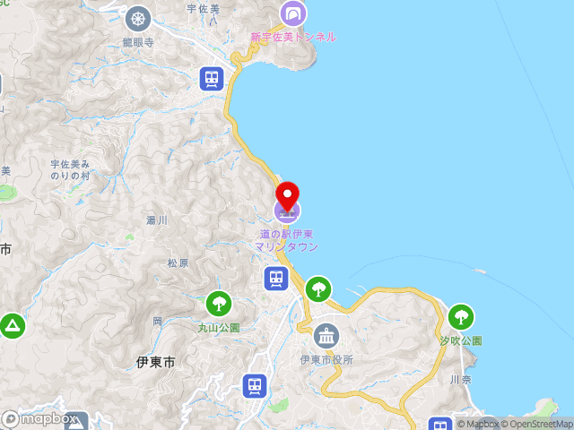 静岡県の道の駅伊東マリンタウンの地図
