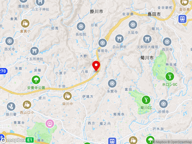 静岡県の道の駅掛川の地図