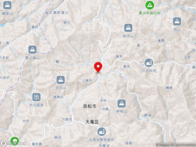 主要地方道天竜東栄線沿いの道の駅 くんま水車の里の地図