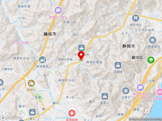 静岡県の道の駅宇津ノ谷峠の地図