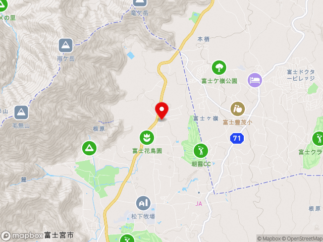 静岡県の道の駅朝霧高原の地図