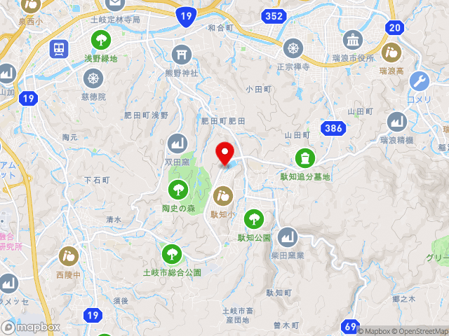 岐阜県の道の駅土岐美濃焼街道の地図