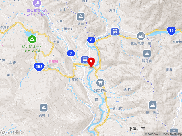 岐阜県の道の駅きりら坂下の地図