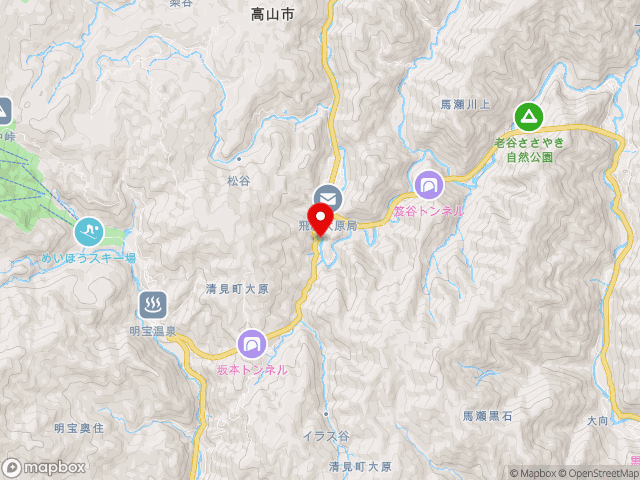 岐阜県の道の駅 パスカル清見の地図