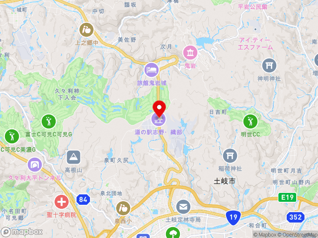 国道21号沿いの道の駅 志野・織部の地図