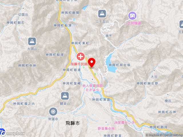 岐阜県の道の駅宙ドーム・神岡の地図